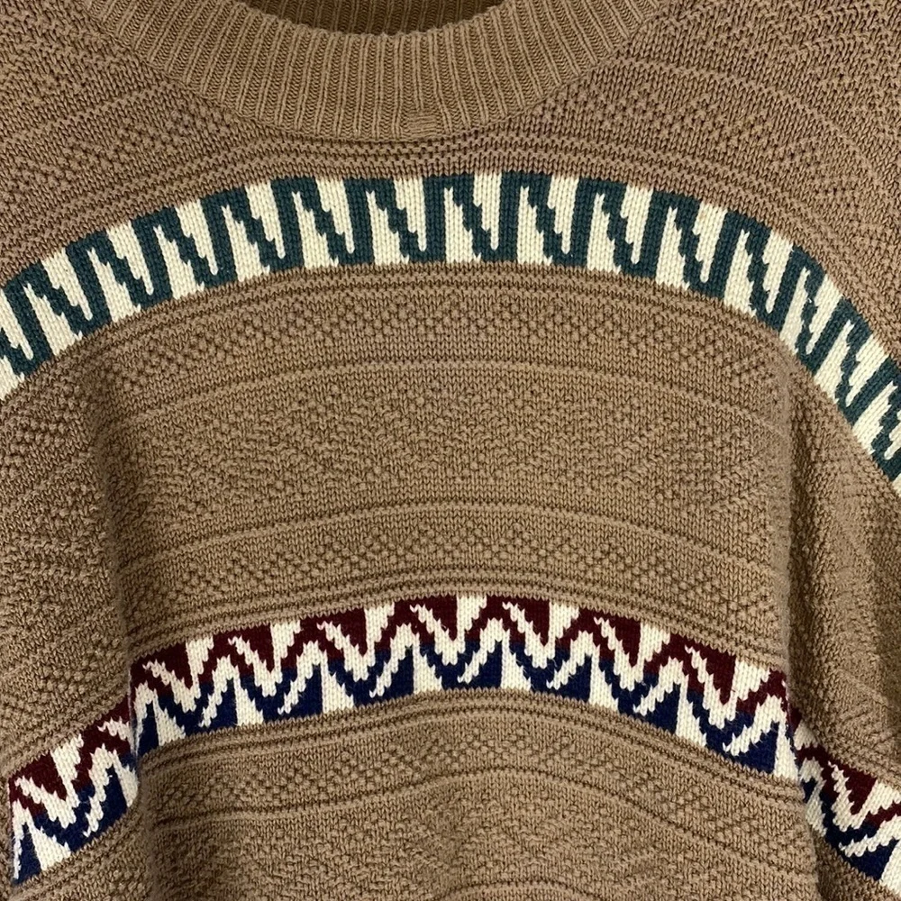 Vintage Sears Roebuck And CO Crewneck Cotton Wave Sweater Size XL